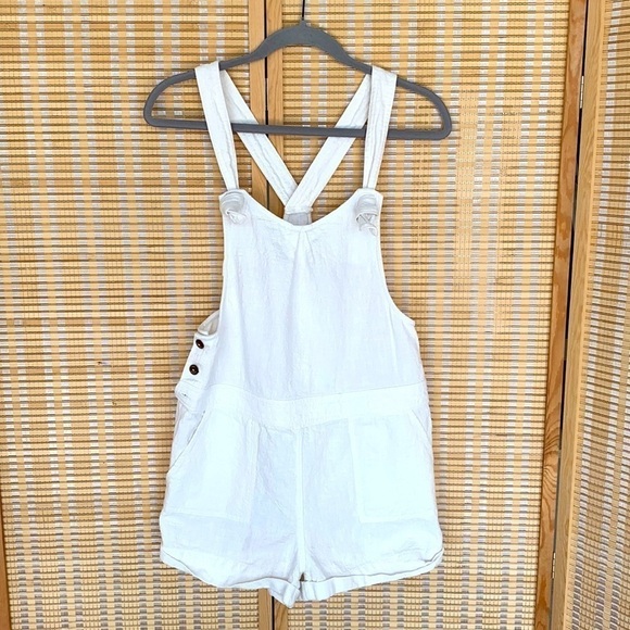 Auguste the Label sunset white 100% ramie overall romper, size Small (4) - Picture 2 of 15